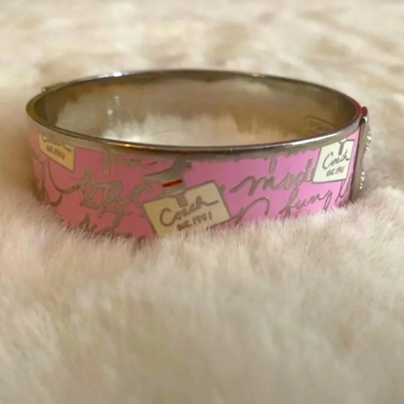 Coach Jewelry - COACH Light Pink Bangle Bracelet-Rare